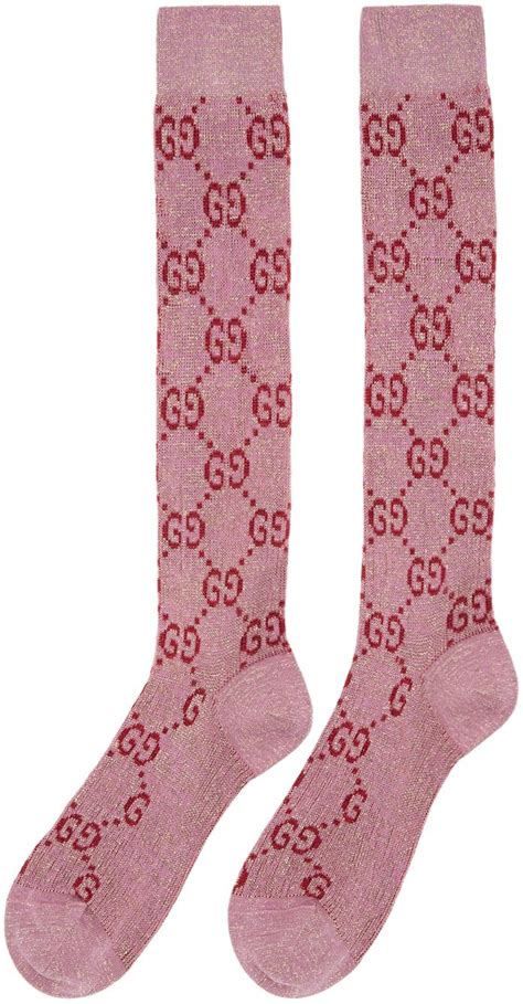 gucci green lurex socks|pink gucci socks for women.